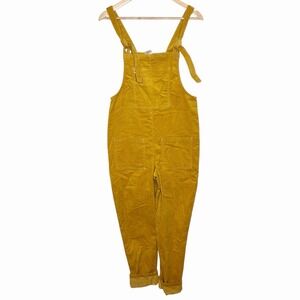 Lucy and Yak Dungarees Bib Overalls Corduroy Yellow Womens US 4 Organic Cotton